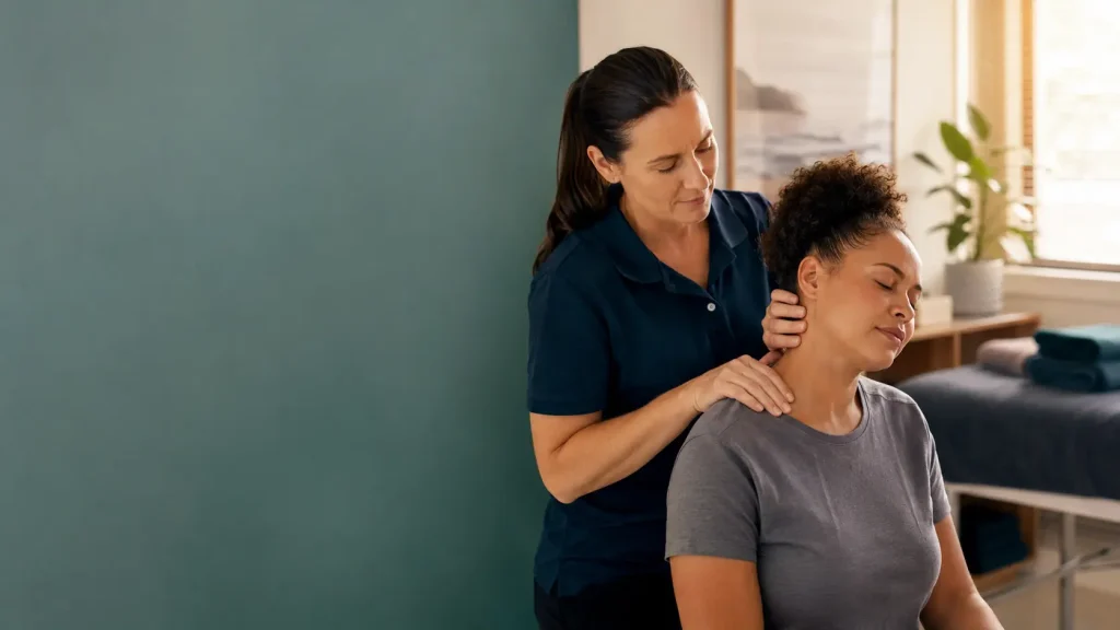 Calm physiotherapy session for pain and headache management