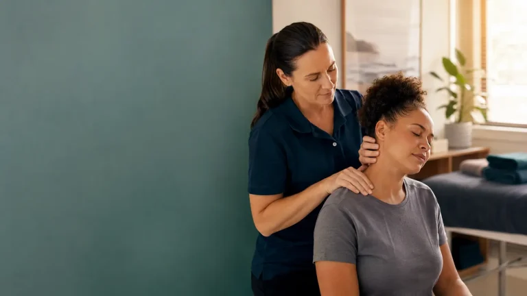 Calm physiotherapy session for pain and headache management